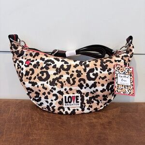 Brighton Love Leopard Swing Bag NWT Y2K Coquette Nylon Crossbody